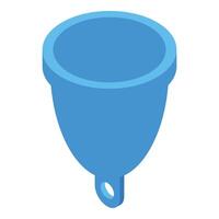 A blue funnel with a handle on it vector