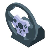A steering wheel with a controller on it vector