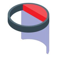 A red and blue circle with a red slice in it vector