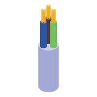 A cable with three different colored wires vector