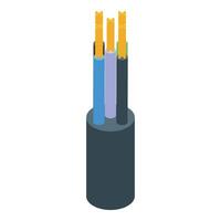 A cable with three different colored wires vector