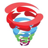 A colorful spiral with many different shapes vector