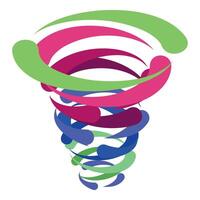 A colorful tornado with swirls on it vector