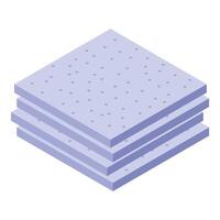 A stack of blue foam sheets on a white background vector
