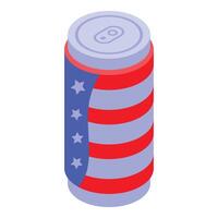 A can of soda with an american flag on it vector