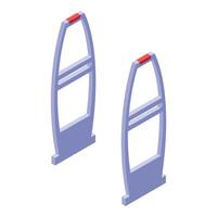 Two blue and red metal bars with a red handle vector