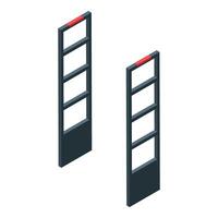 Two black and red ladder stands on a white background vector