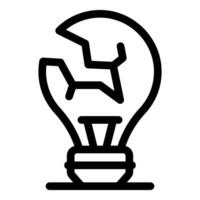 A light bulb with a broken light bulb inside vector