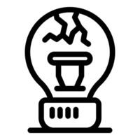 A light bulb with a broken bulb inside it vector