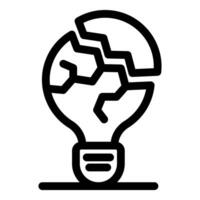 A light bulb with a broken globe inside it vector