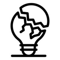 A broken light bulb with a broken piece of paper inside vector