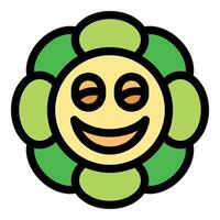 A smiling flower with a happy face vector
