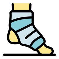 A cartoon foot with a cast on it vector