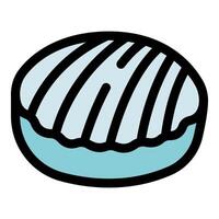 A blue and white pastry icon vector