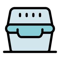 A blue and white icon of a box with a lid vector