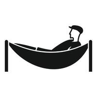 A man is laying in a hammock on a white background vector