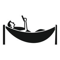 A man laying in a hammock with a book vector