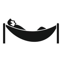 A black and white illustration of a man in a hammock vector