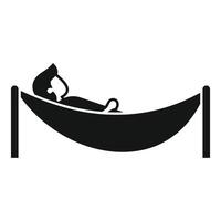 A black and white illustration of a man laying in a hammock vector