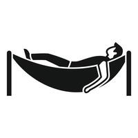 A man is laying in a hammock on a white background vector