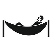 A man is laying in a hammock on a white background vector