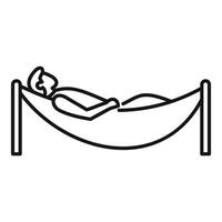 A man is sleeping in a hammock vector