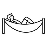 A man lying in a hammock on a white background vector