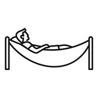 A man laying in a hammock on a white background vector