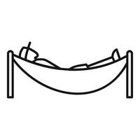 A man is laying in a hammock with his head on the pillow vector