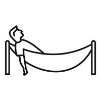 A man laying in a hammock on a white background vector