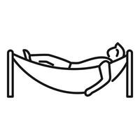 A man laying in a hammock on a white background vector