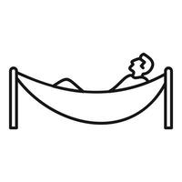 A man is laying in a hammock on a white background vector