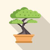 Bonsai tree flat icon illustration vector