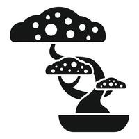 Bonsai tree icon in black and white style on white background vector