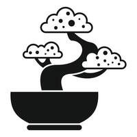 Bonsai tree in a bowl icon illustration vector