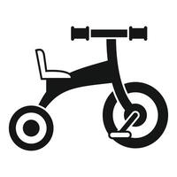 A black and white illustration of a tricycle vector