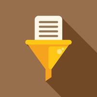 A funnel icon with a paper document inside vector