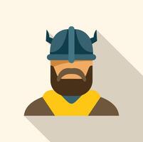 A flat icon of a bearded man with a helmet vector