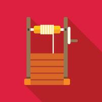 A spinning wheel with a long shadow on a red background vector