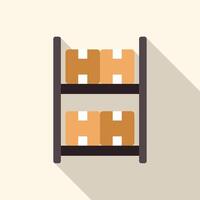 A rack with boxes on it in a flat design vector