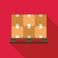 A flat icon of a pallet with boxes on it vector