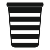 A black and white trash can icon on a white background vector