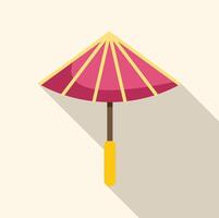 A pink umbrella with a yellow handle on a white background vector