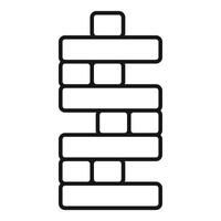 A black and white illustration of a tower made of bricks vector