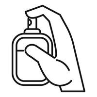 Hand holding a spray bottle with a spray nozzle vector