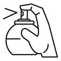 A hand holding a spray bottle with a spray nozzle vector