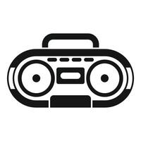 A black and white image of a boombox vector