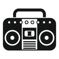 A black and white icon of a boombox vector
