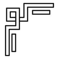 A black and white line drawing of a square vector