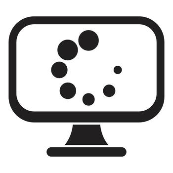 A computer monitor with a circle on it vector